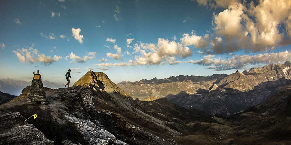 Uno dei fantastici panorami che gli atleti posso vedere durante la gara, tra le montagne della Valle d'Aosta.