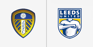 Il nuovo logo del Leeds United, squadra prima in classifica in Championship, la serie B inglese.