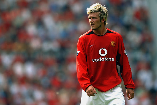 David Beckham con il Manchester United.
