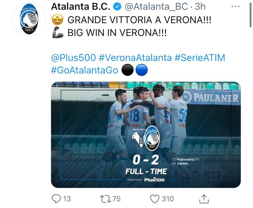 Hellas Verona-Atalanta 0-2