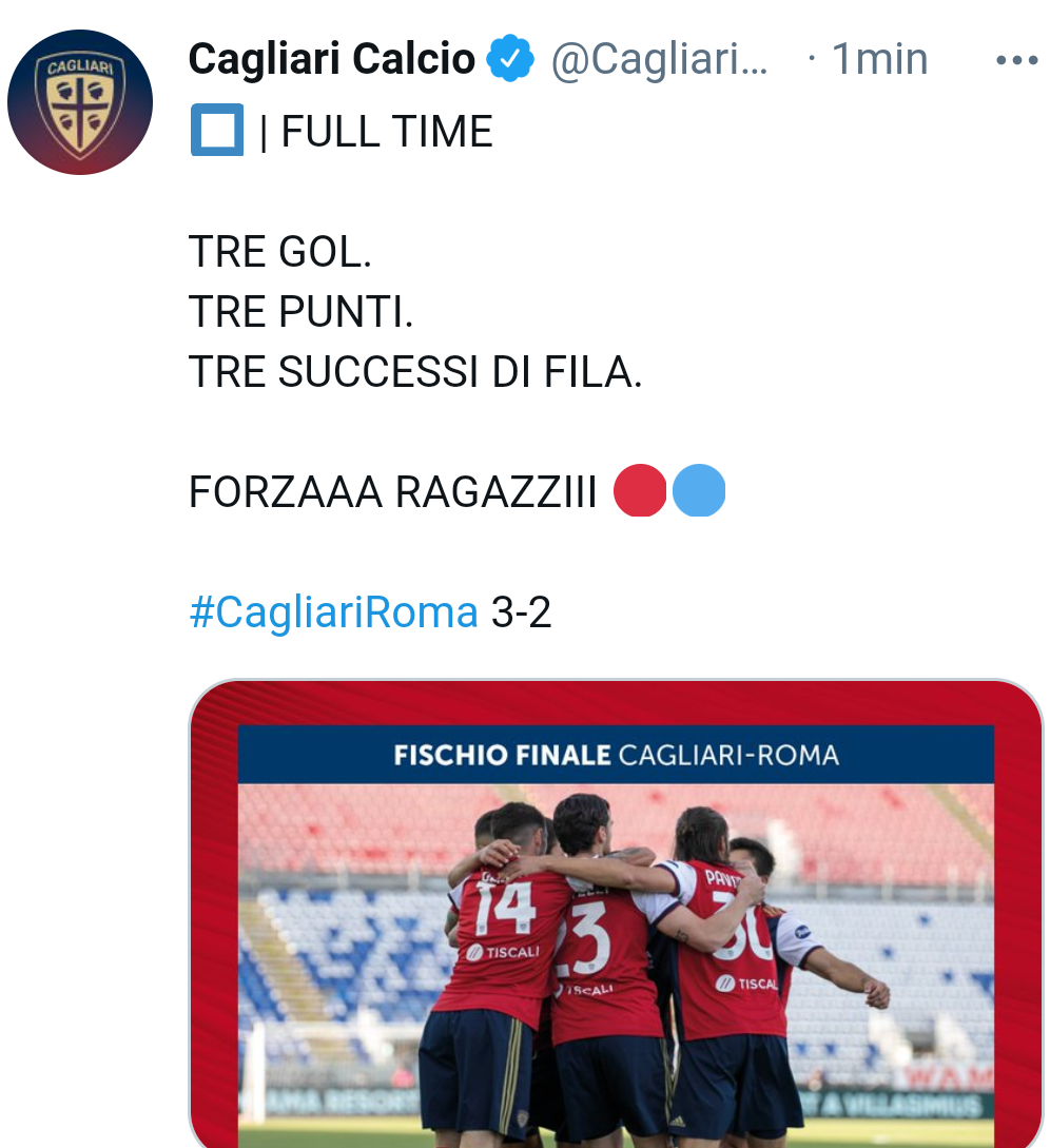 Cagliari-Roma 3-2