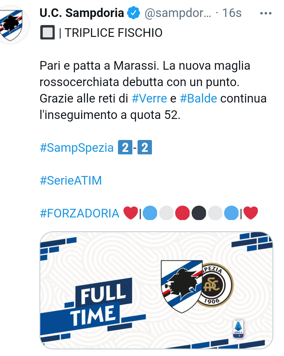 Sampdoria-Spezia 2-2