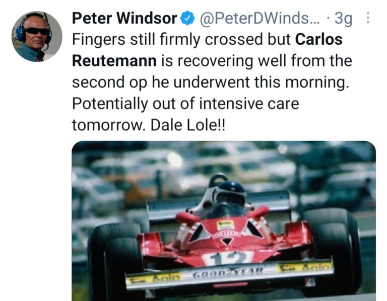 Reutemann: migliorano le condizioni dell’ex pilota