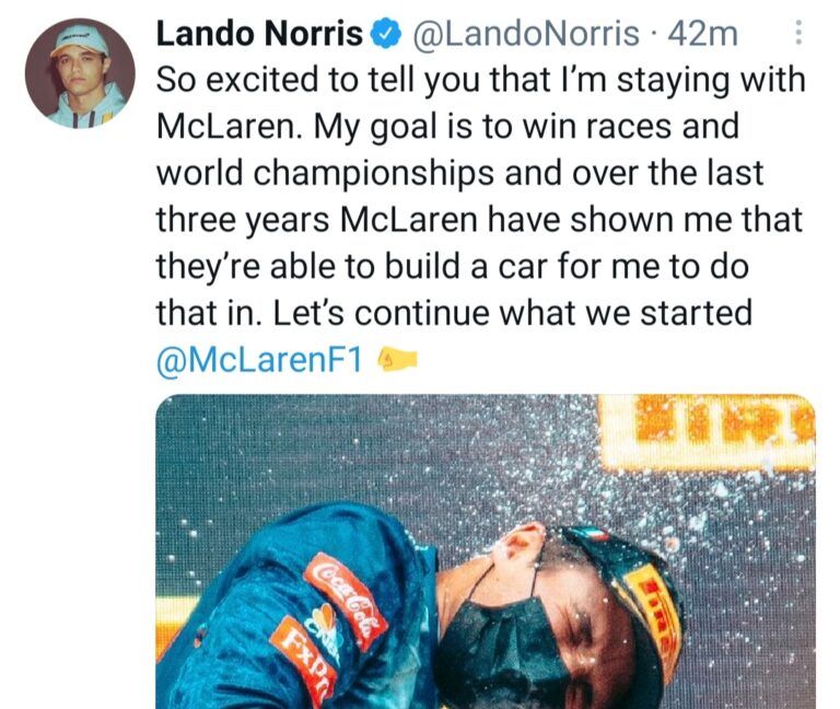 McLaren: Lando Norris ha prolungato il suo contratto