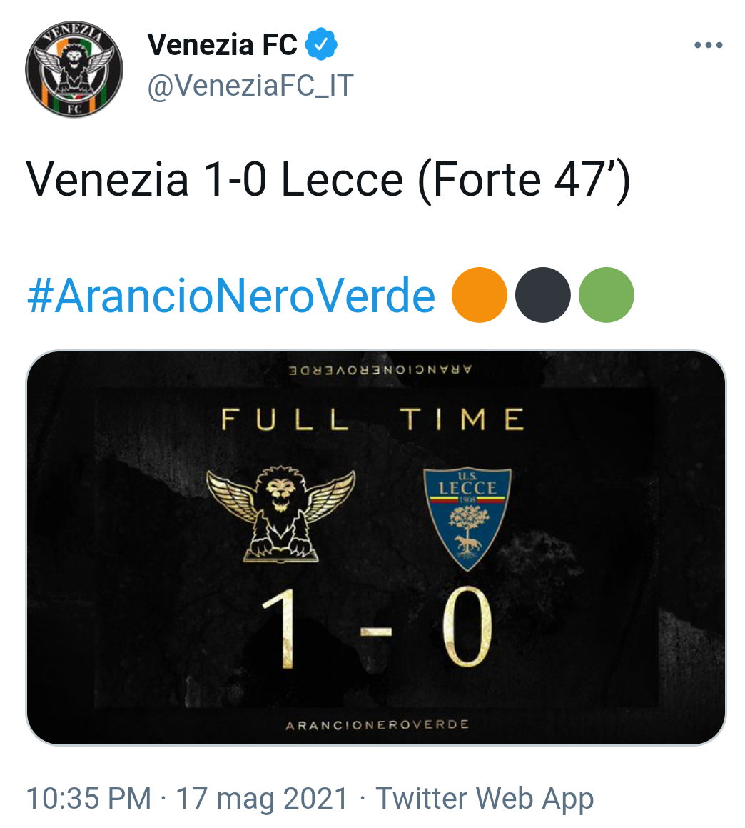 Venezia-Lecce 1-0