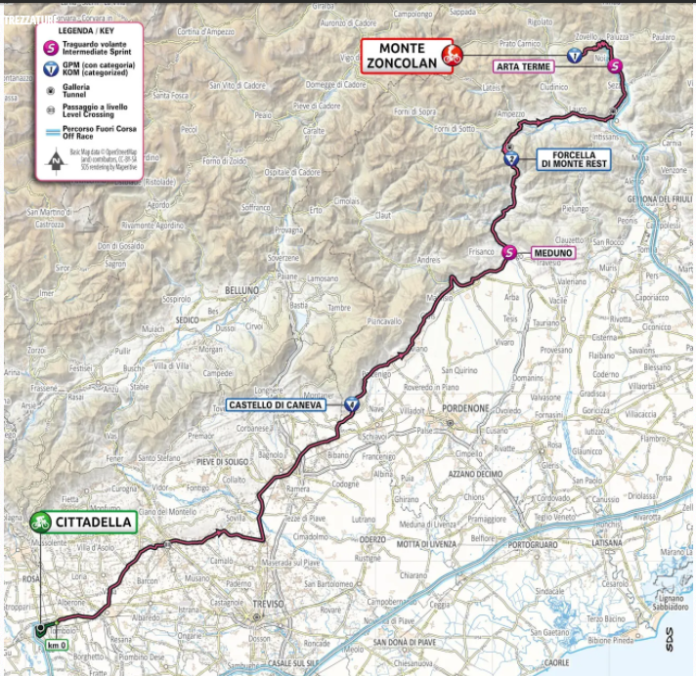 Tappa 14 del Giro D'Italia mappe e altimetrie PeriodicoDaily Sport