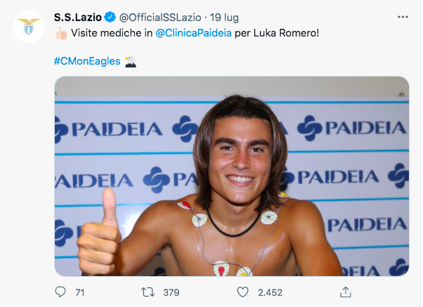Luka Romero: i tifosi lo adorano già