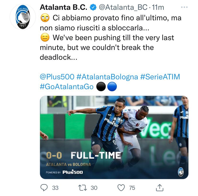 Atalanta-Bologna 0-0