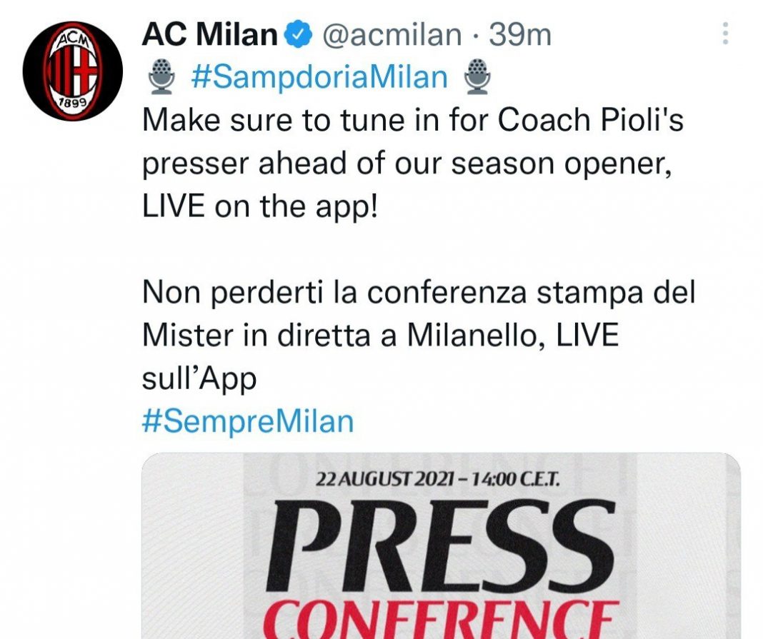 Dichiarazioni pre Sampdoria-Milan