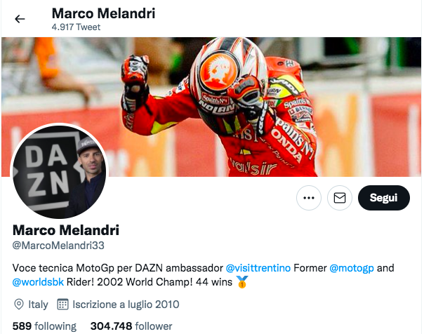 Melandri ricorda la rivalità con Valentino Rossi