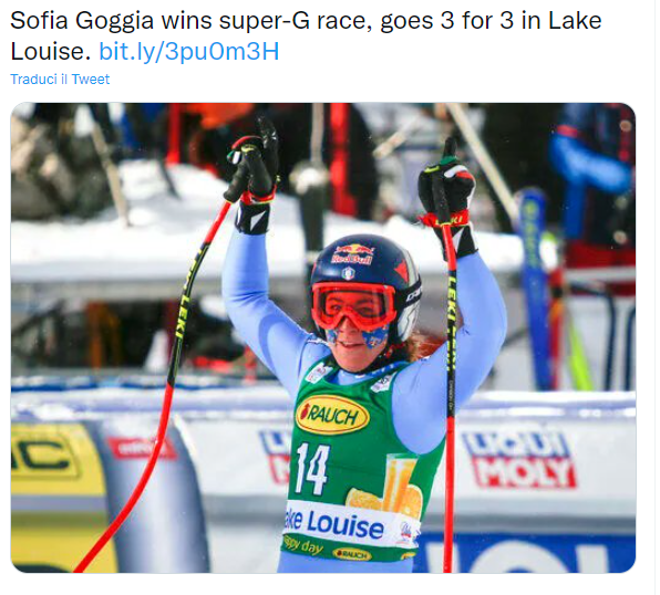 Goggia vince il superG e completa la tripletta di Lake Louise