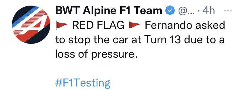 Alpine Alonso test